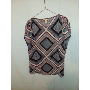 Banana Republic Factory Lightweight sheer black, white and orange designs sleeve